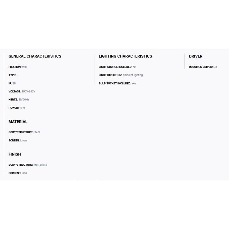 Aplica de perete ambientala design natural OTTON R Horizontal in 2L