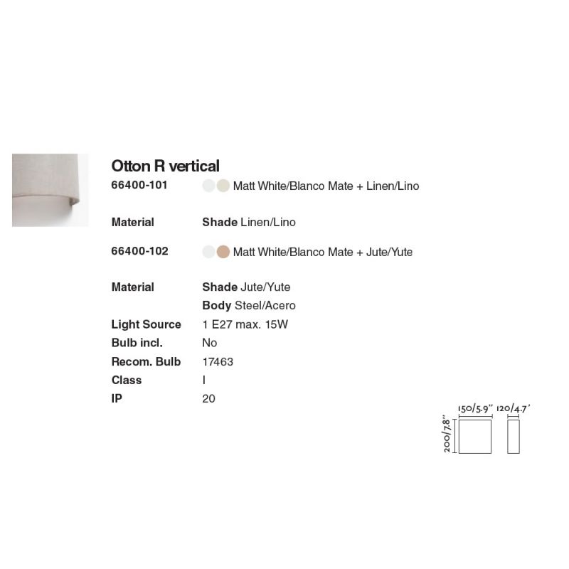 Aplica de perete ambientala design natural OTTON R in
