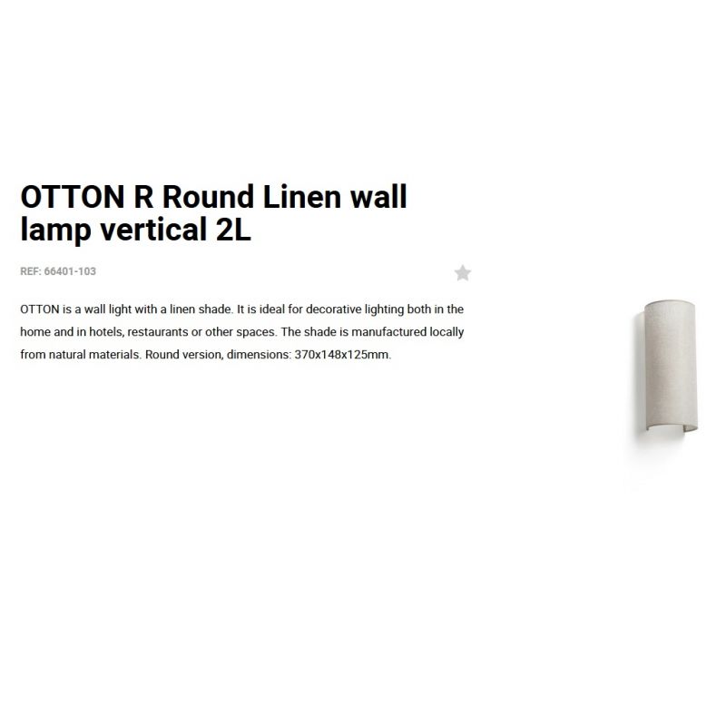 Aplica de perete ambientala design natural OTTON R Round 2L in