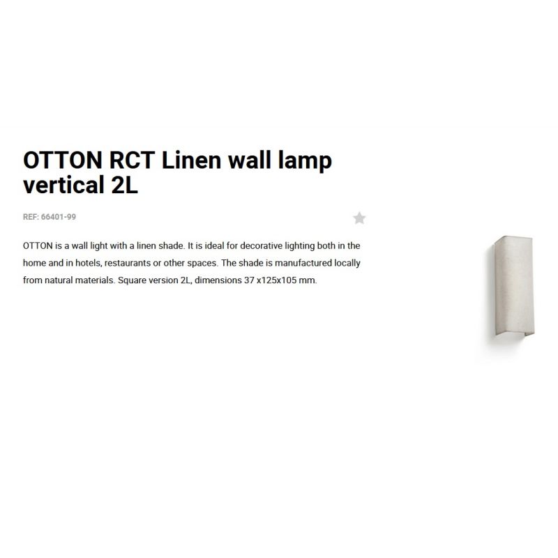Aplica de perete ambientala design natural OTTON RCT 2L in