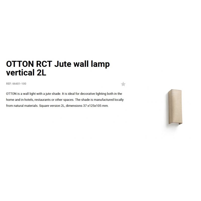 Aplica de perete ambientala design natural OTTON RCT 2L iuta