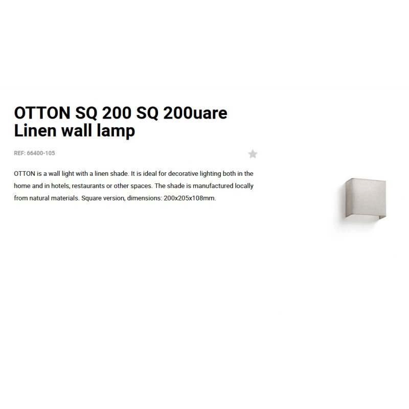 Aplica de perete ambientala design natural OTTON SQ 200 in
