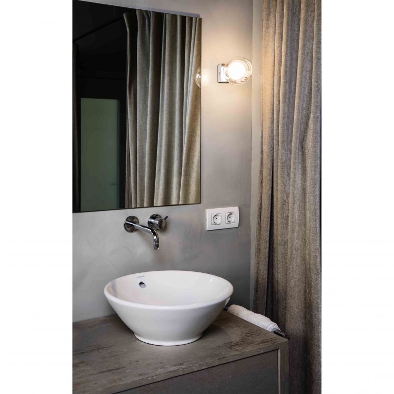 Aplica de perete baie cu protectie IP44 PERLA black