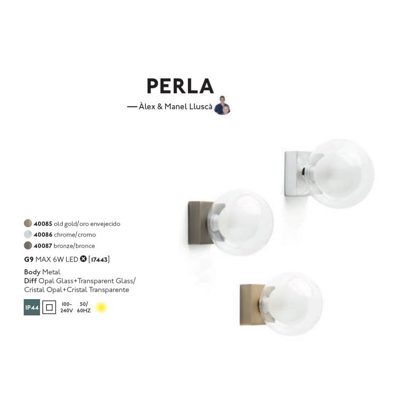 Aplica de perete baie cu protectie IP44 PERLA Bronze