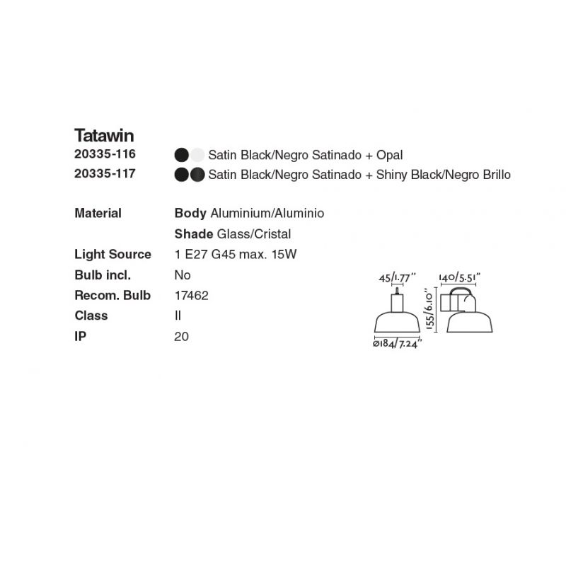 Aplica de perete design ambiental TATAWIN alb