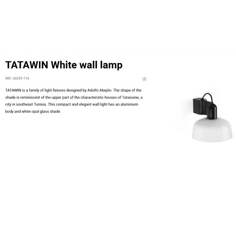 Aplica de perete design ambiental TATAWIN alb