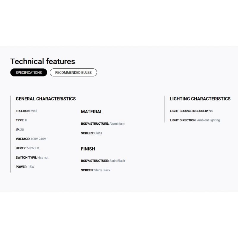 Aplica de perete design ambiental TATAWIN negru