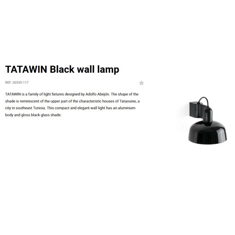 Aplica de perete design ambiental TATAWIN negru