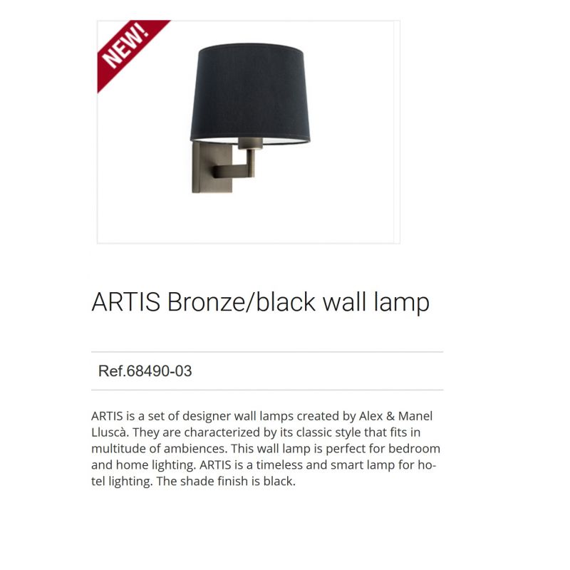 Aplica de perete design elegant ARTIS bronz/negru