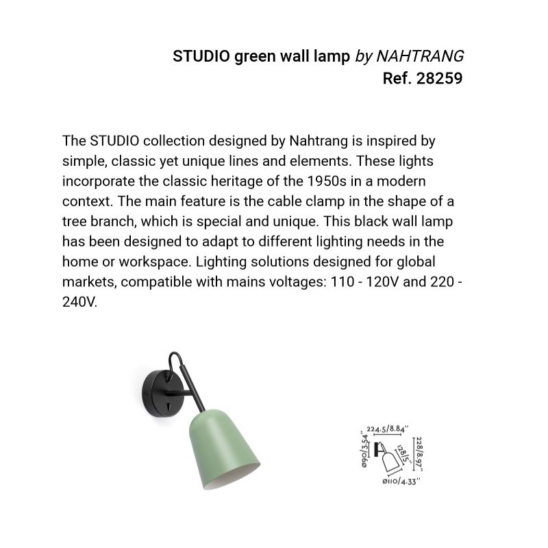 Aplica de perete design modern Studio verde