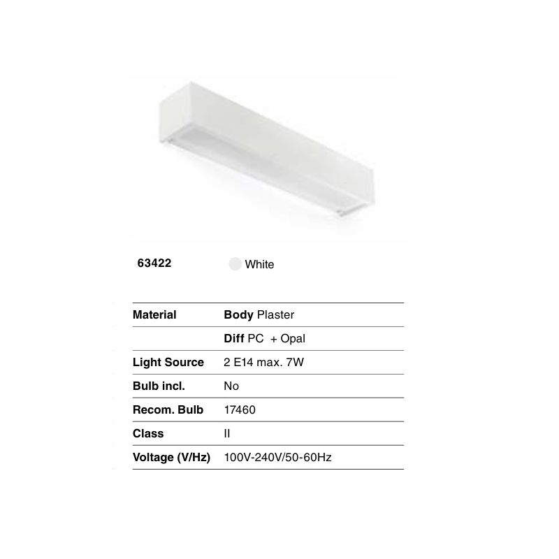 Aplica de perete din ghips MILO 500 White