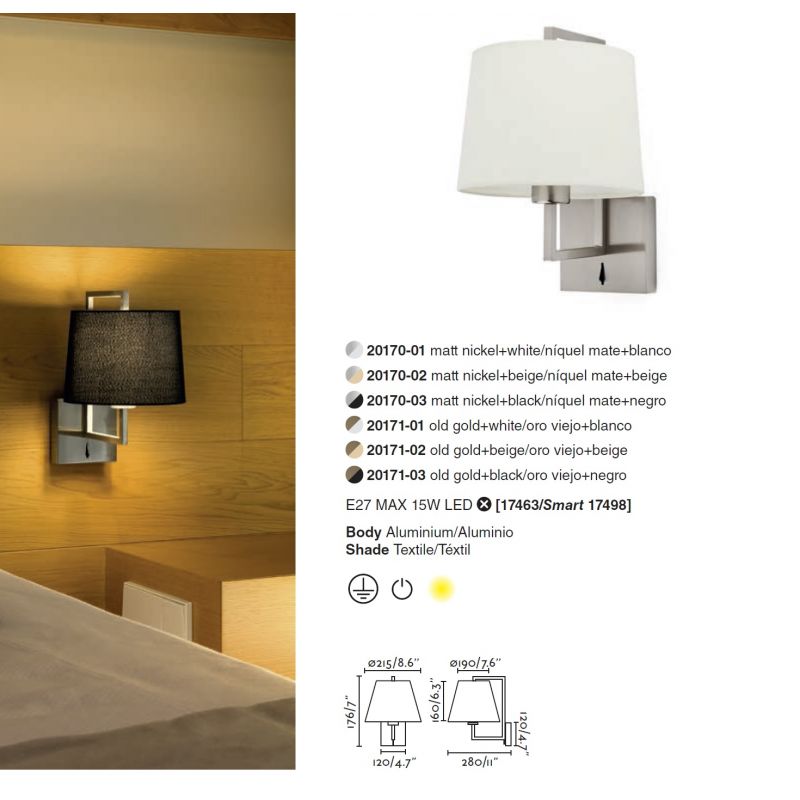Aplica de perete eleganta design clasic FRAME auriu/negru