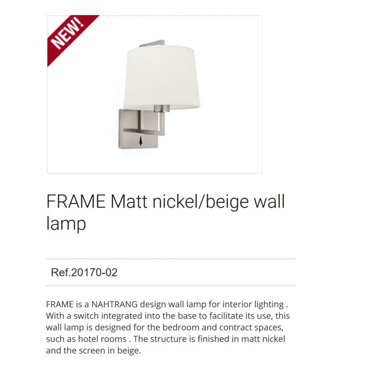 Aplica de perete eleganta design clasic FRAME nickel/bej
