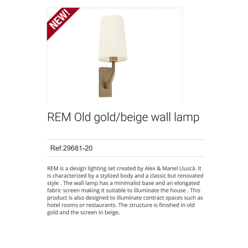 Aplica de perete eleganta design clasic REM auriu/bej