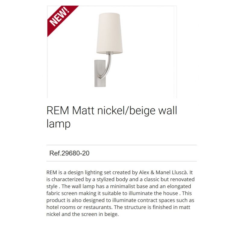 Aplica de perete eleganta design clasic REM nickel/bej
