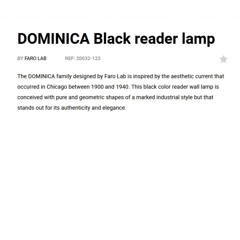 Aplica de perete metal cu reader LED DOMINICA negru