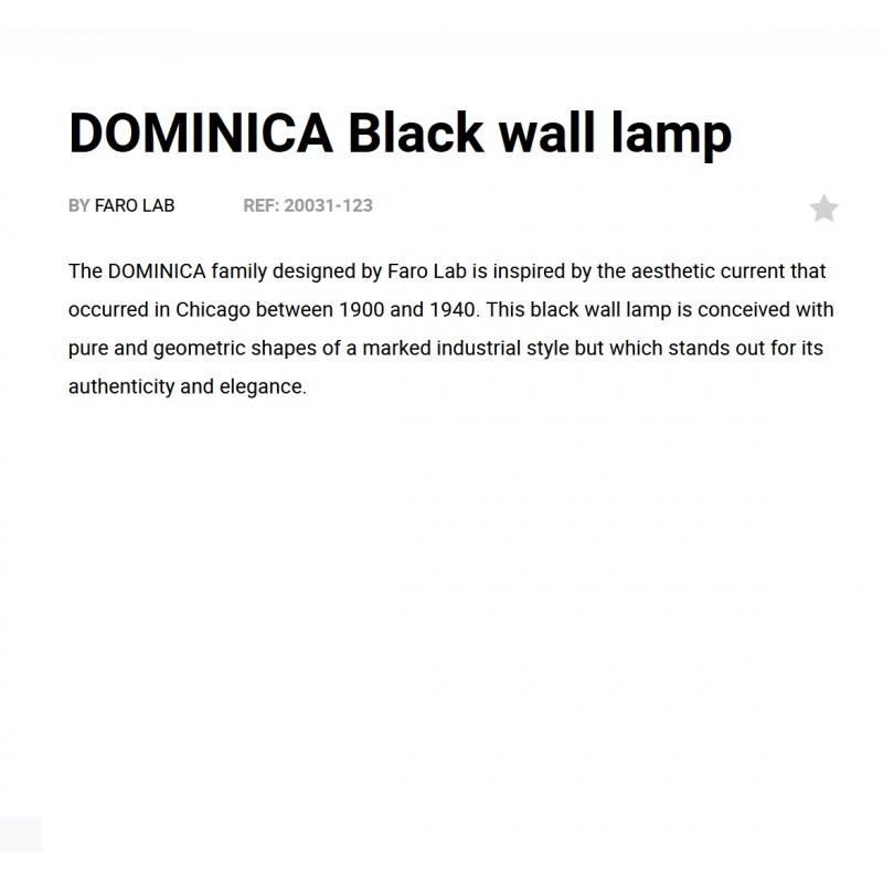 Aplica de perete metal stil industrial DOMINICA negru