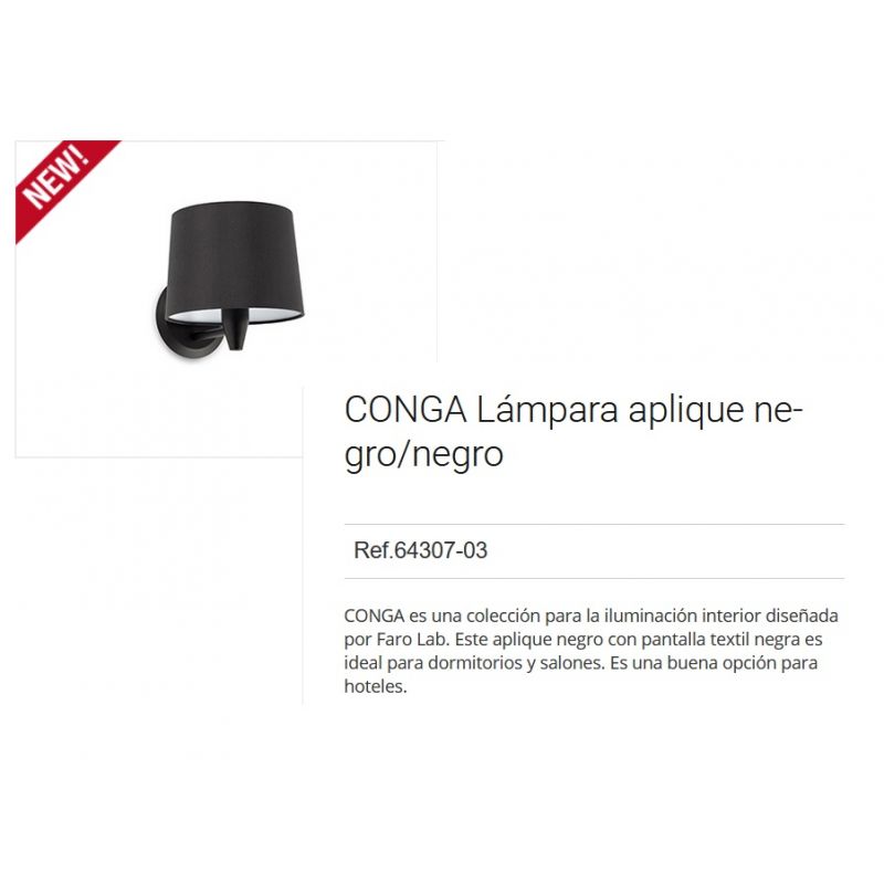 Aplica de perete moderna design elegant CONGA neagra