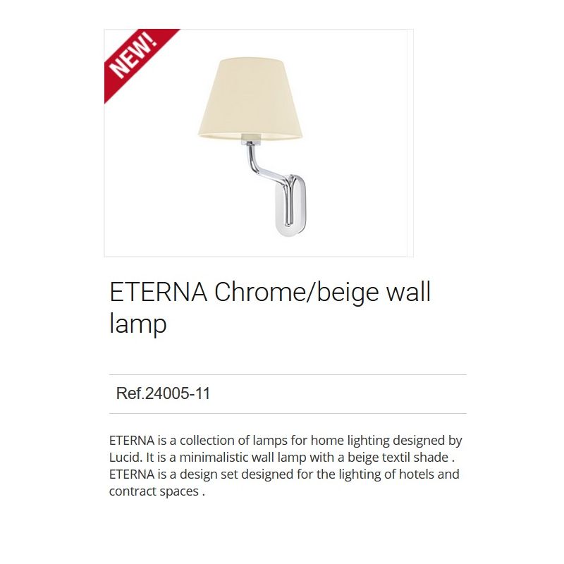 Aplica de perete moderna design elegant ETERNA crom/bej
