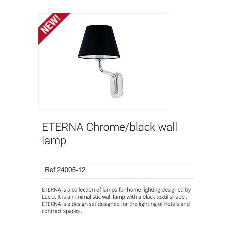 Aplica de perete moderna design elegant ETERNA crom/negru