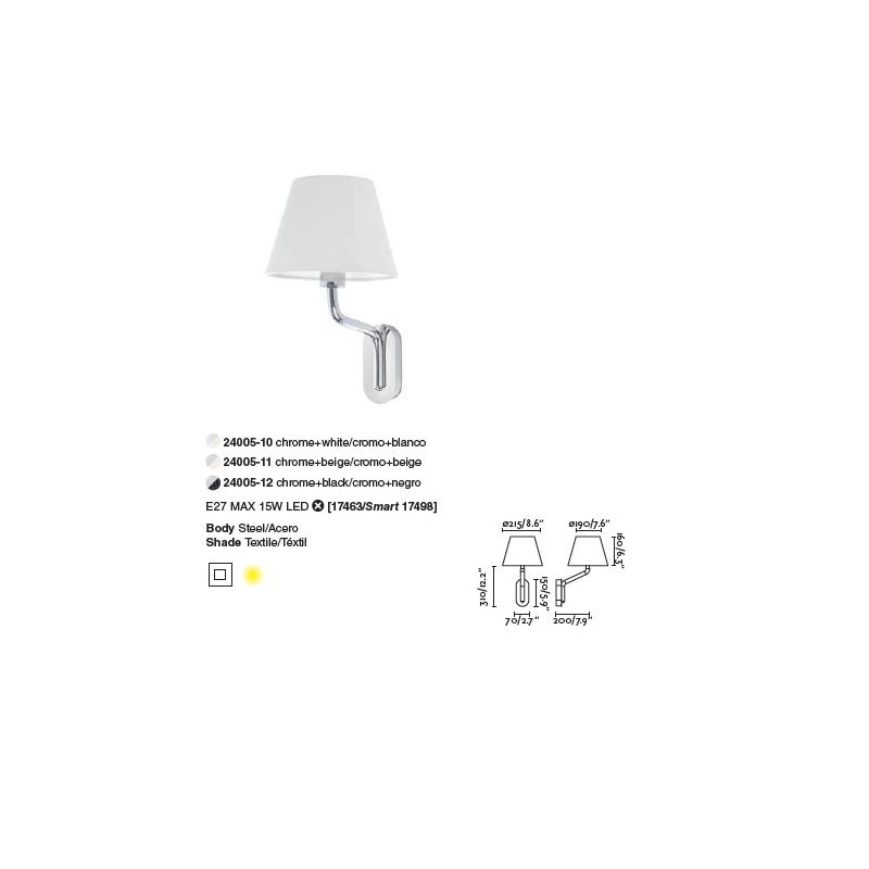 Aplica de perete moderna design elegant ETERNA crom/negru