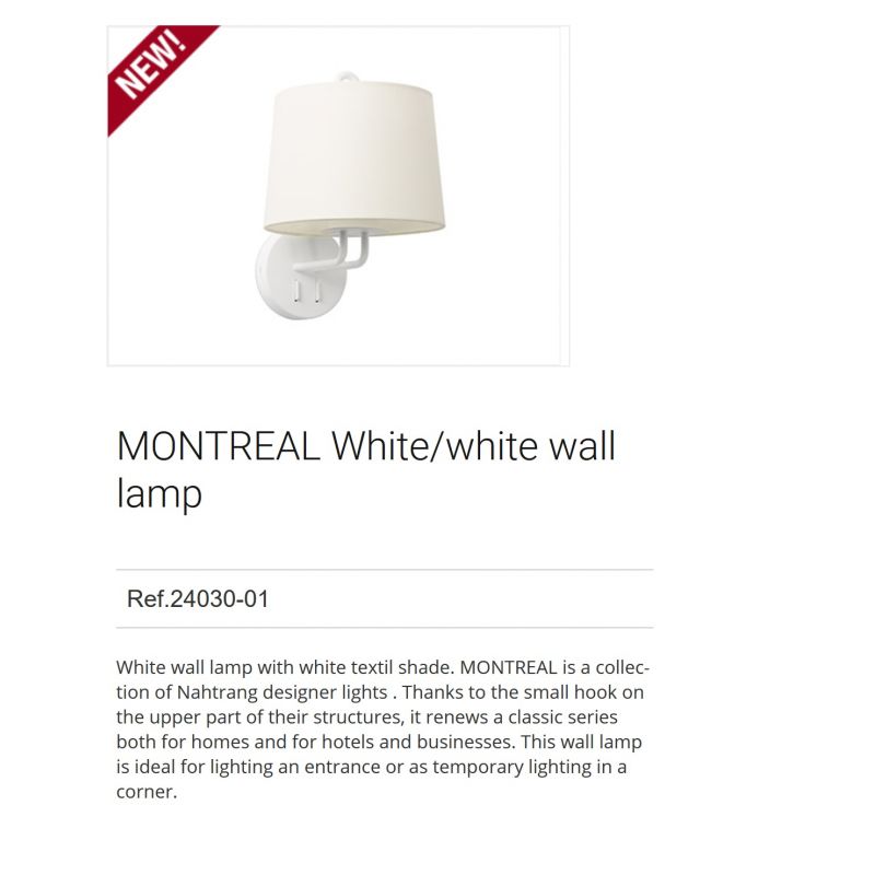 Aplica de perete moderna design elegant MONTREAL alba