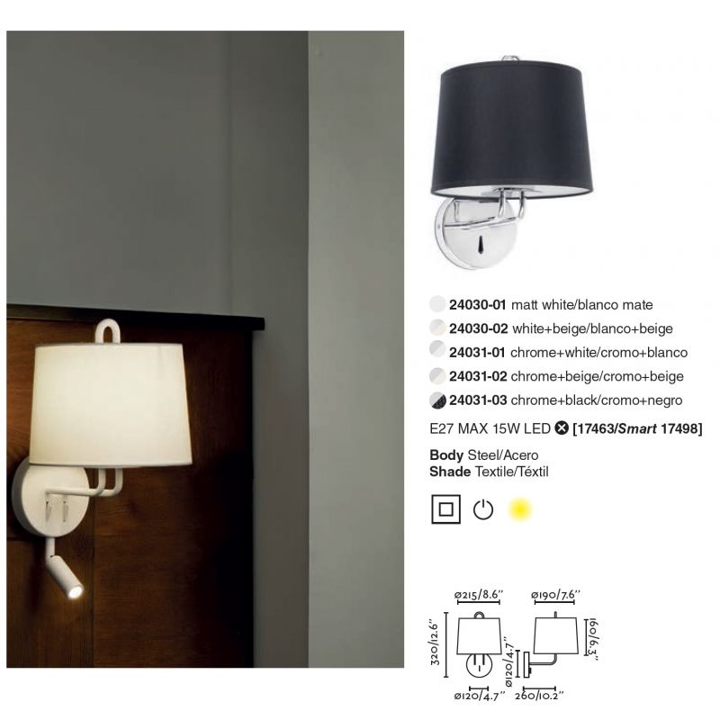Aplica de perete moderna design elegant MONTREAL alb/bej