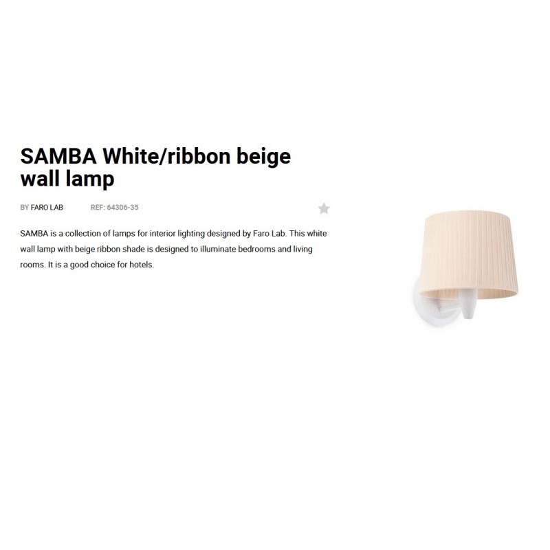 Aplica de perete moderna design elegant SAMBA mini alb/bej