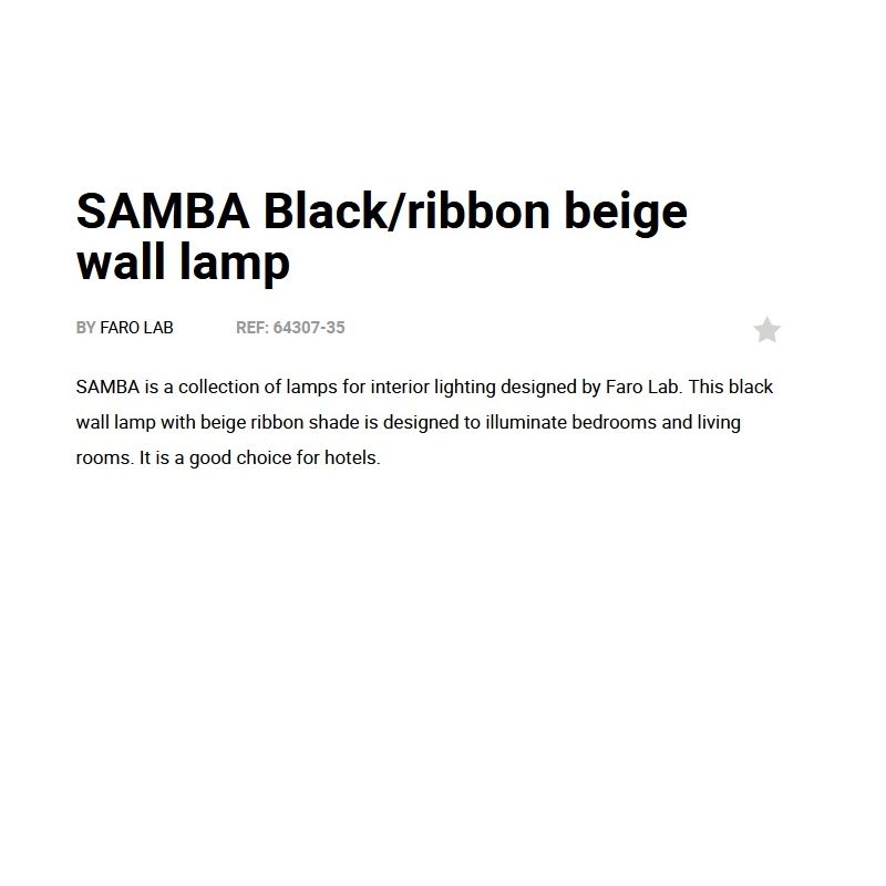 Aplica de perete moderna design elegant SAMBA mini negru/bej
