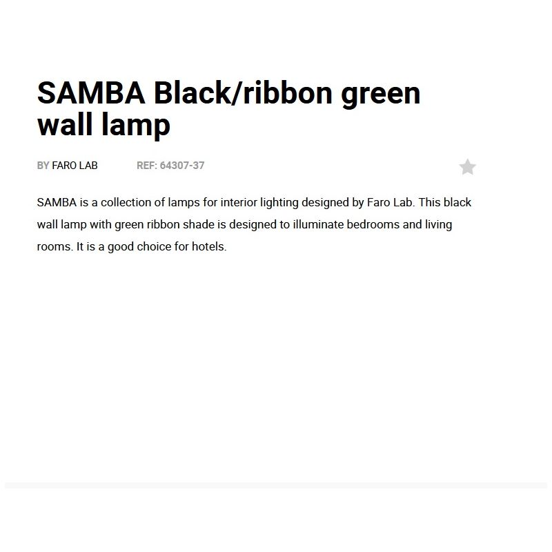 Aplica de perete moderna design elegant SAMBA mini negru/verde
