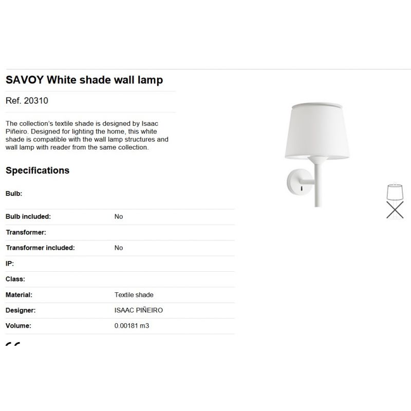 Aplica de perete moderna design elegant SAVOY alba
