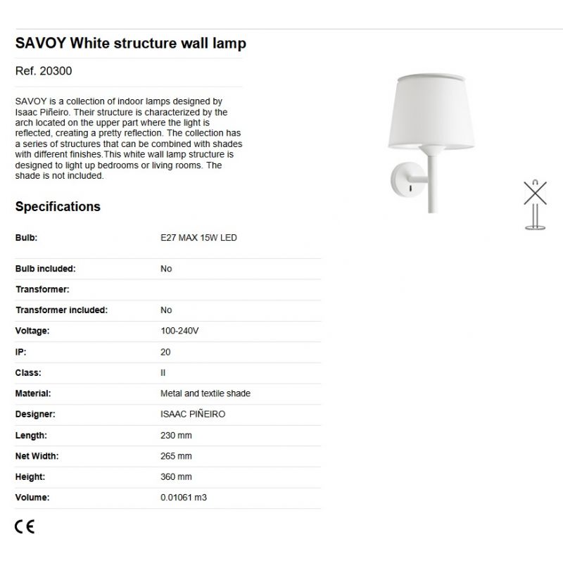 Aplica de perete moderna design elegant SAVOY alba