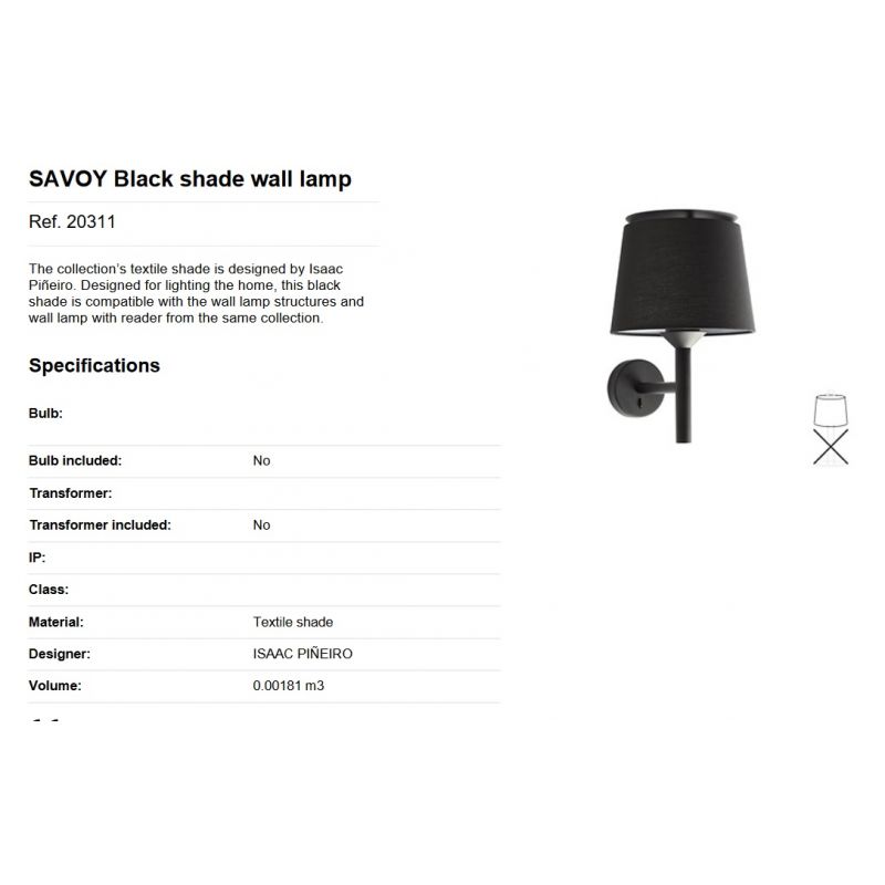 Aplica de perete moderna design elegant SAVOY negru/negru