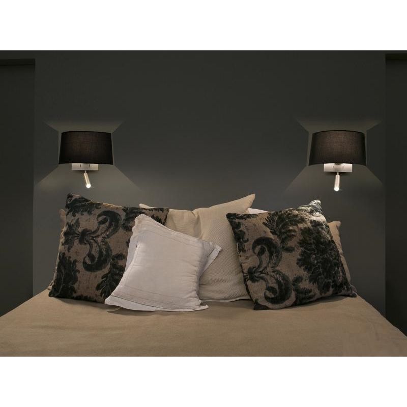 Aplica de perete moderna neagra cu reader LED, VOLTA