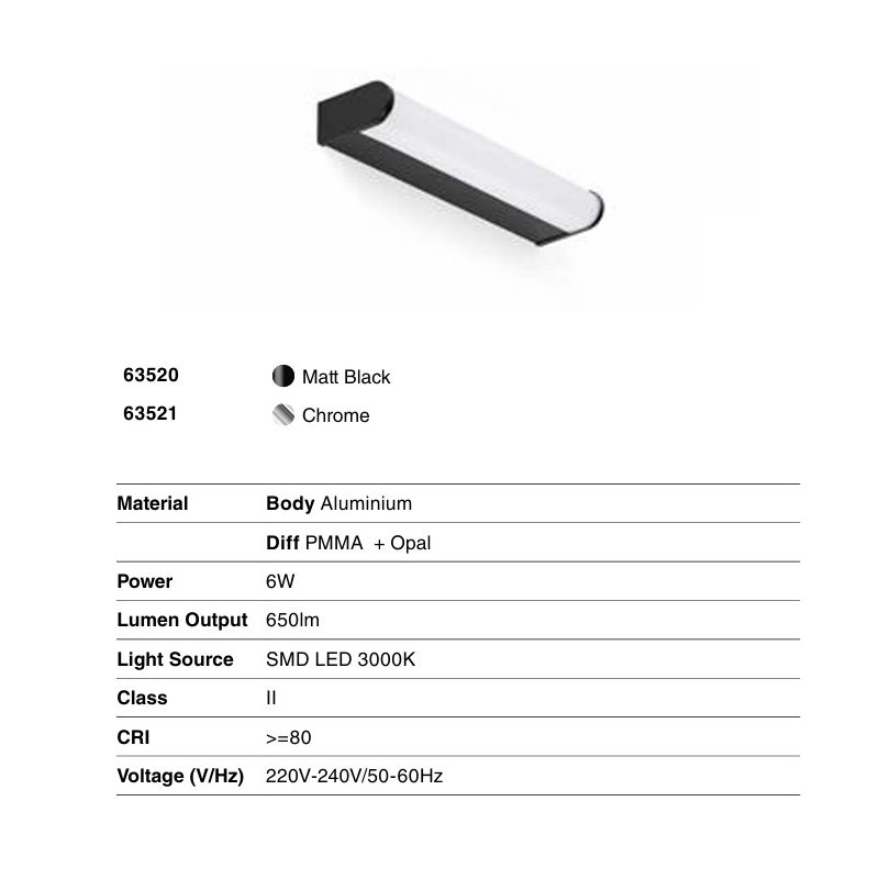 Aplica de perete / oglinda baie IP44 TIDE 300, chrome