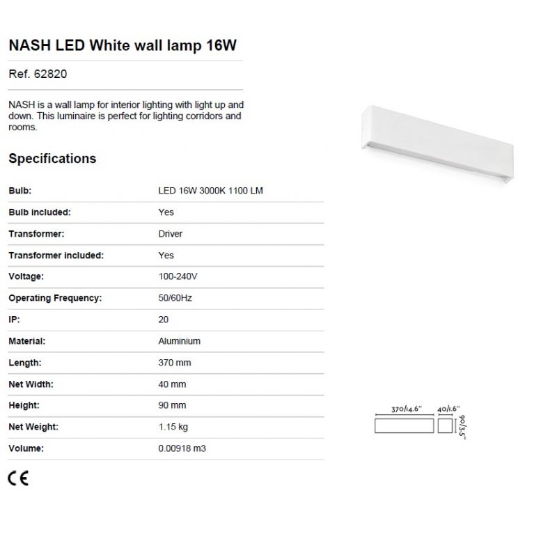 Aplica LED ambientala NASH 16W