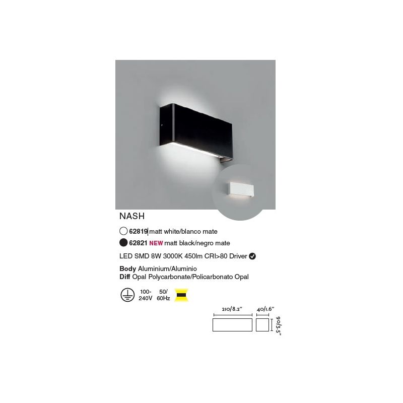 Aplica LED ambientala NASH 8W neagra