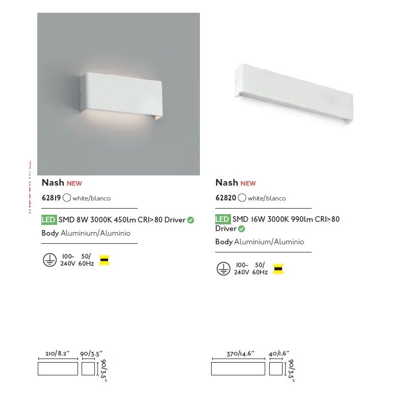 Aplica LED ambientala NASH 8W