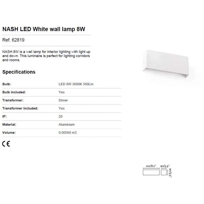 Aplica LED ambientala NASH 8W