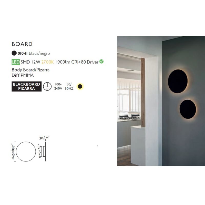 Aplica LED decorativa cu lumina ambientala design modern Ø45cm BOARD