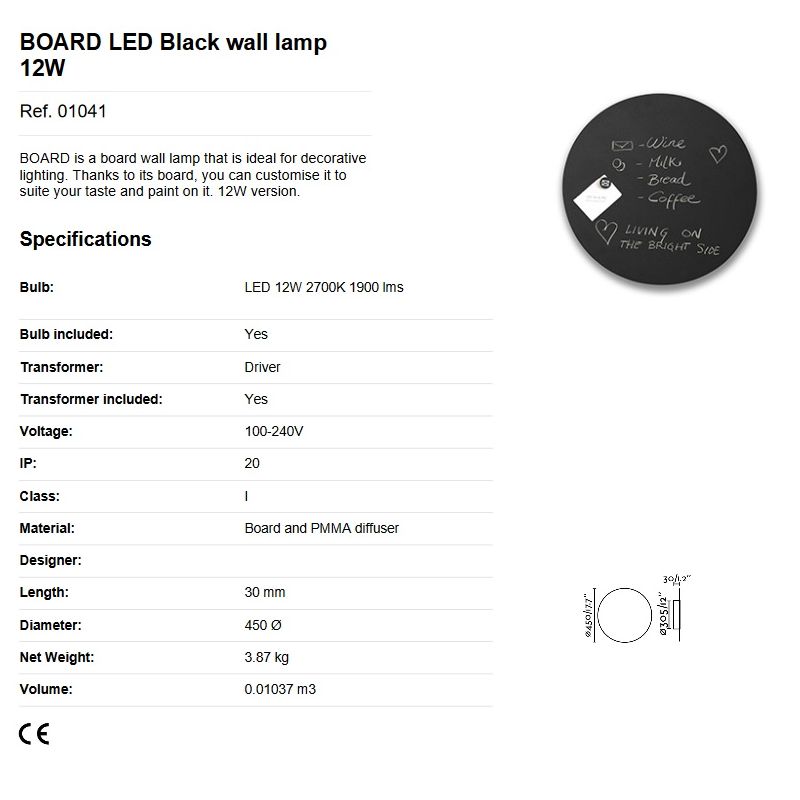 Aplica LED decorativa cu lumina ambientala design modern Ø45cm BOARD