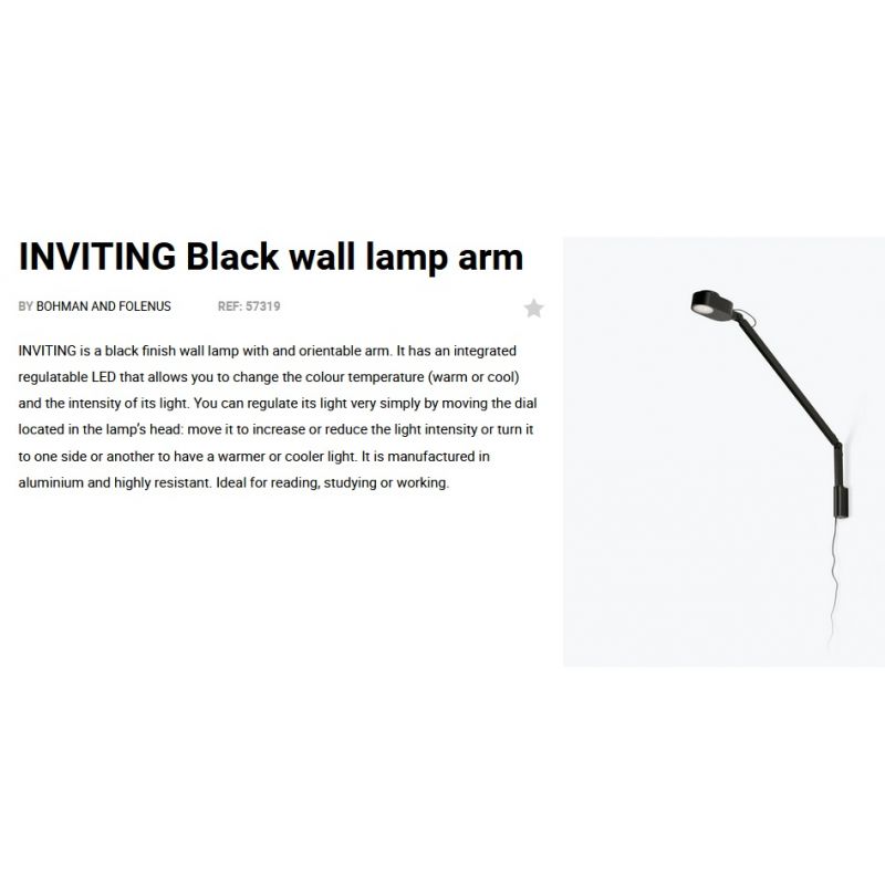 Aplica LED dimabila / Lampa de perete design ultra-modern INVITING neagra