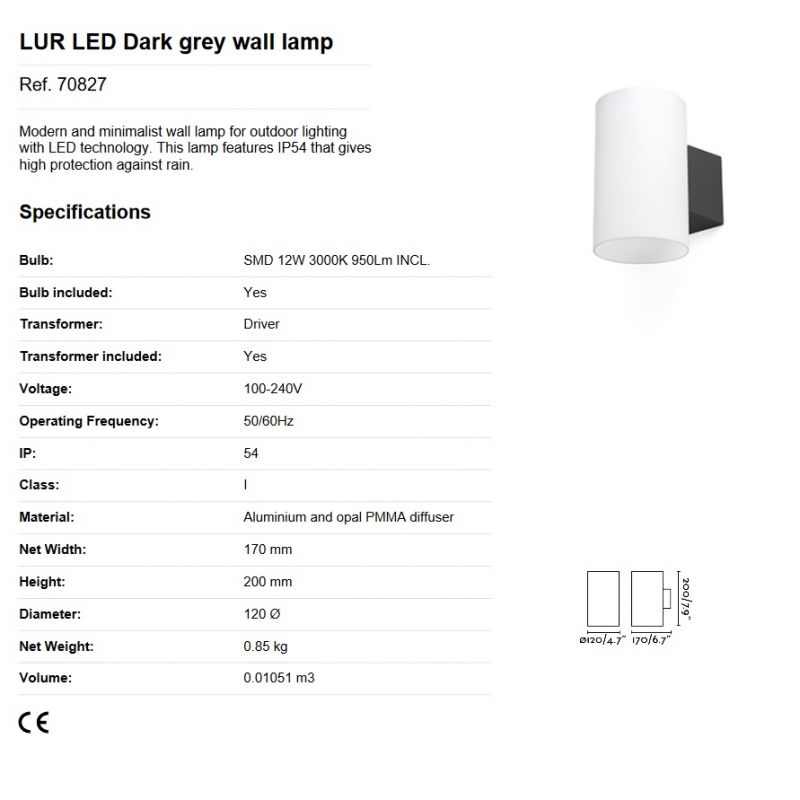Aplica LED exterior IP54 stil modern minimalist LUR