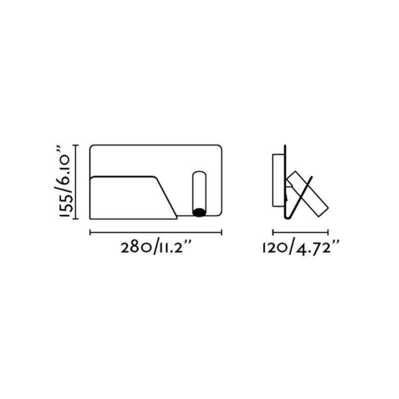 Aplica LED ultra moderna SUAU USB alb dormitor dreapta