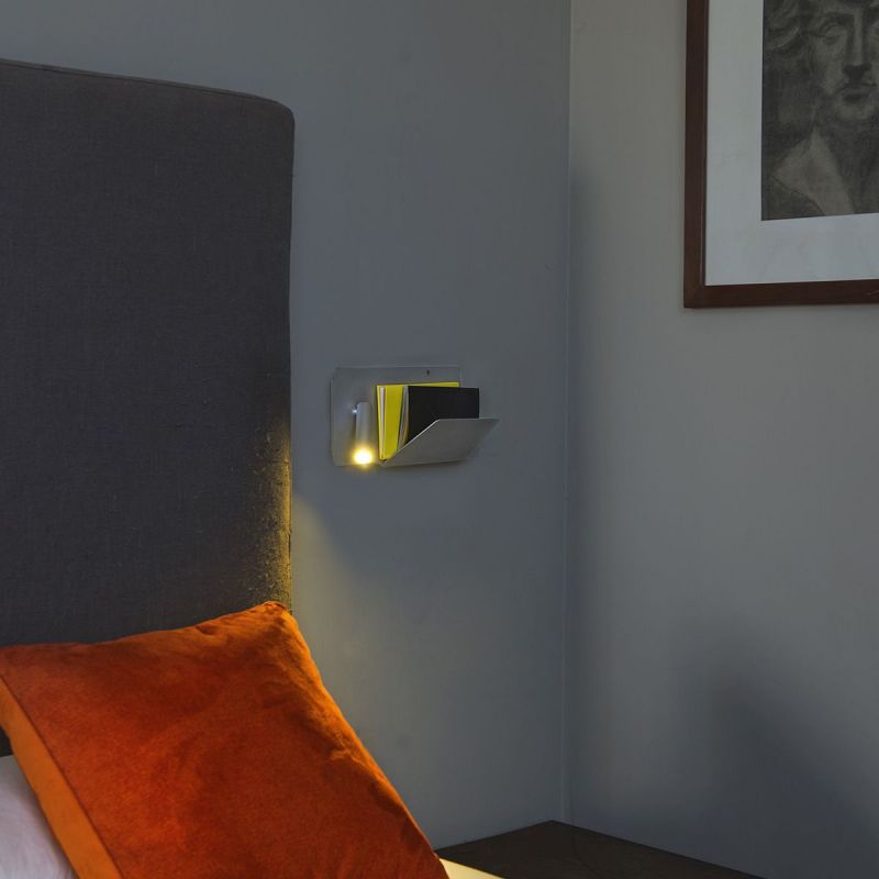 Aplica LED ultra moderna SUAU USB gri dormitor stanga