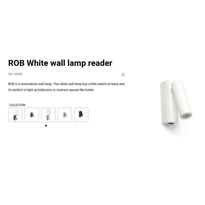 Aplica moderna cu reader LED design minimalist ROB alba