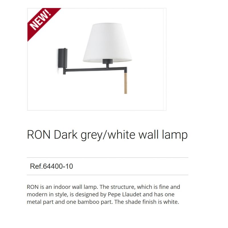 Aplica moderna directionabila design elegant RON gri inchis/alb