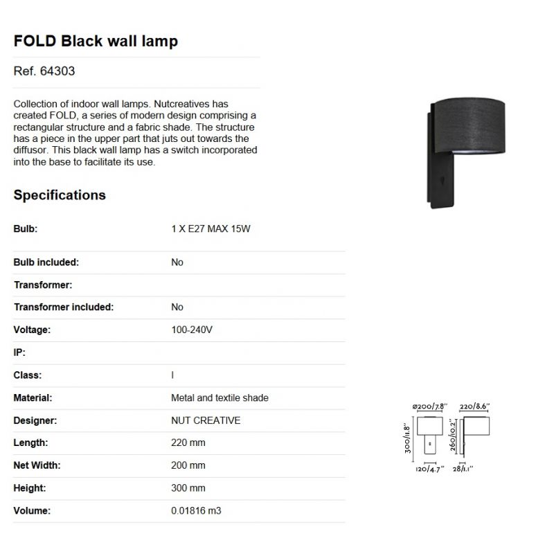 Aplica moderna FOLD Black