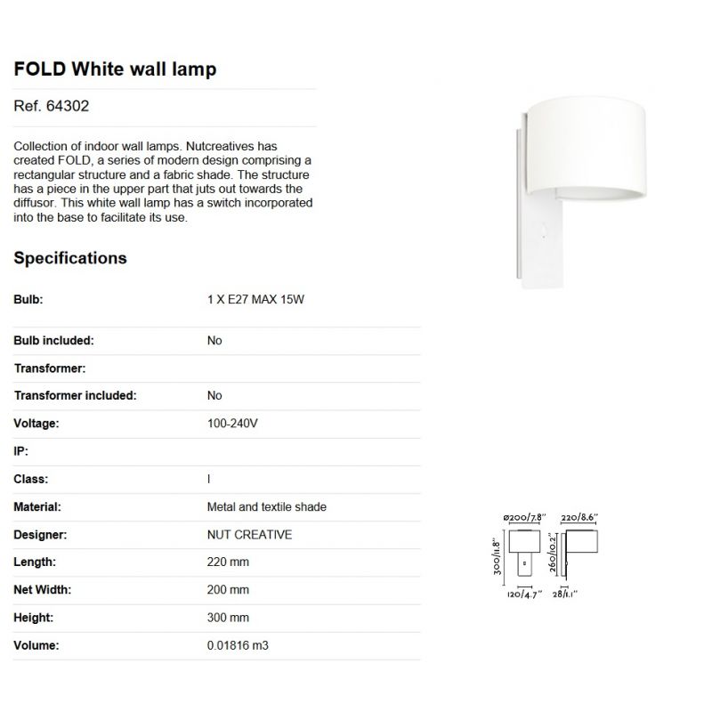 Aplica moderna FOLD White