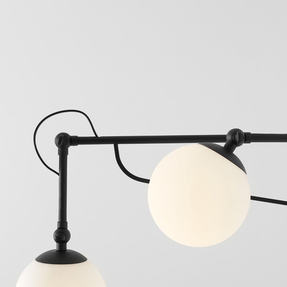 Aplica neagra/alba din metal cu 2 becuri Soho Avy Aldex